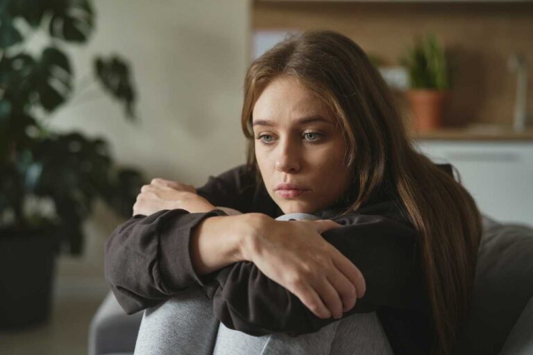 overcoming depression; a sad woman
